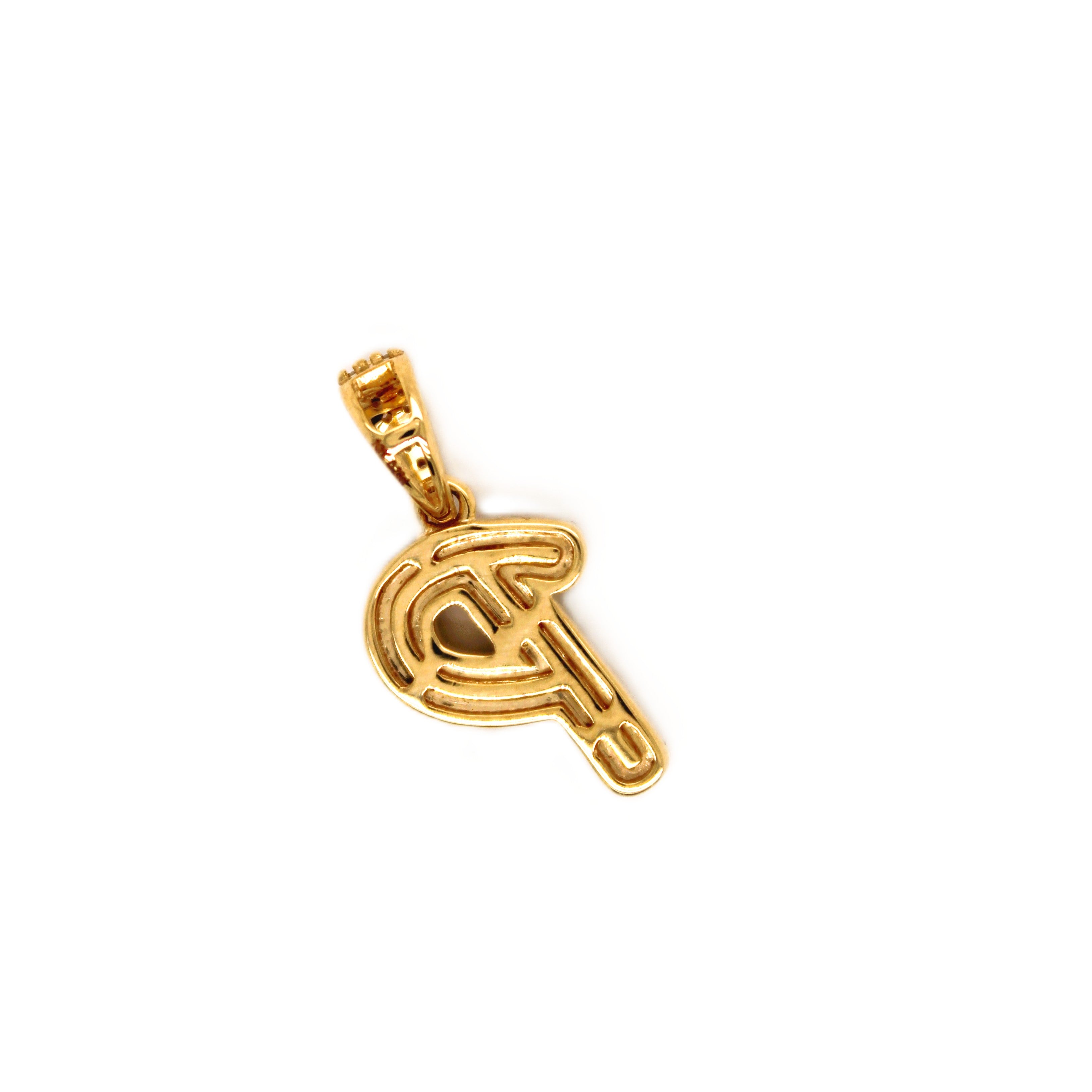 10K Yellow Gold "P" Pendant 0.32CT 0.78"