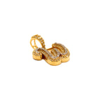 10K Yellow Gold "W" Pendant 0.32CT 0.78"