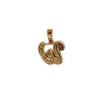 10K Yellow Gold "W" Pendant 0.32CT 0.78"