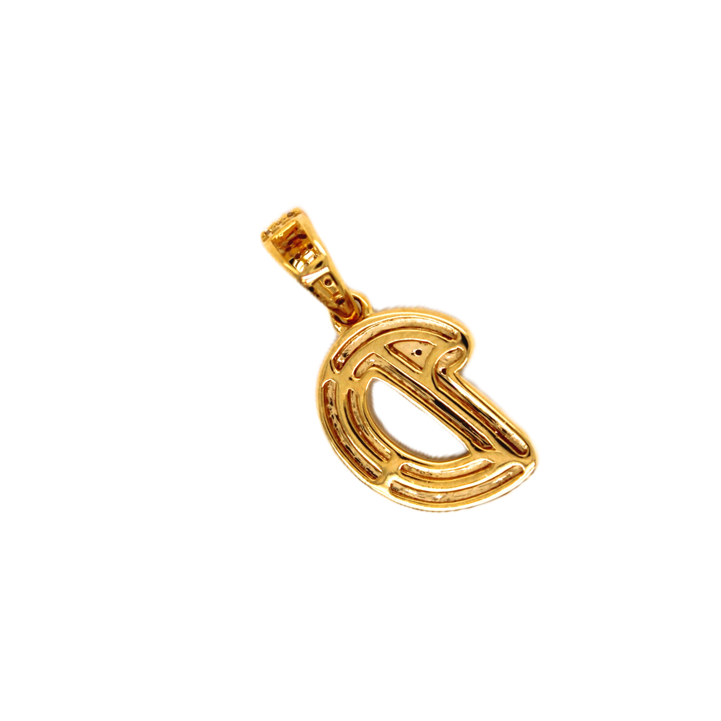 10K Yellow Gold "D" Pendant 0.32CT 0.78"