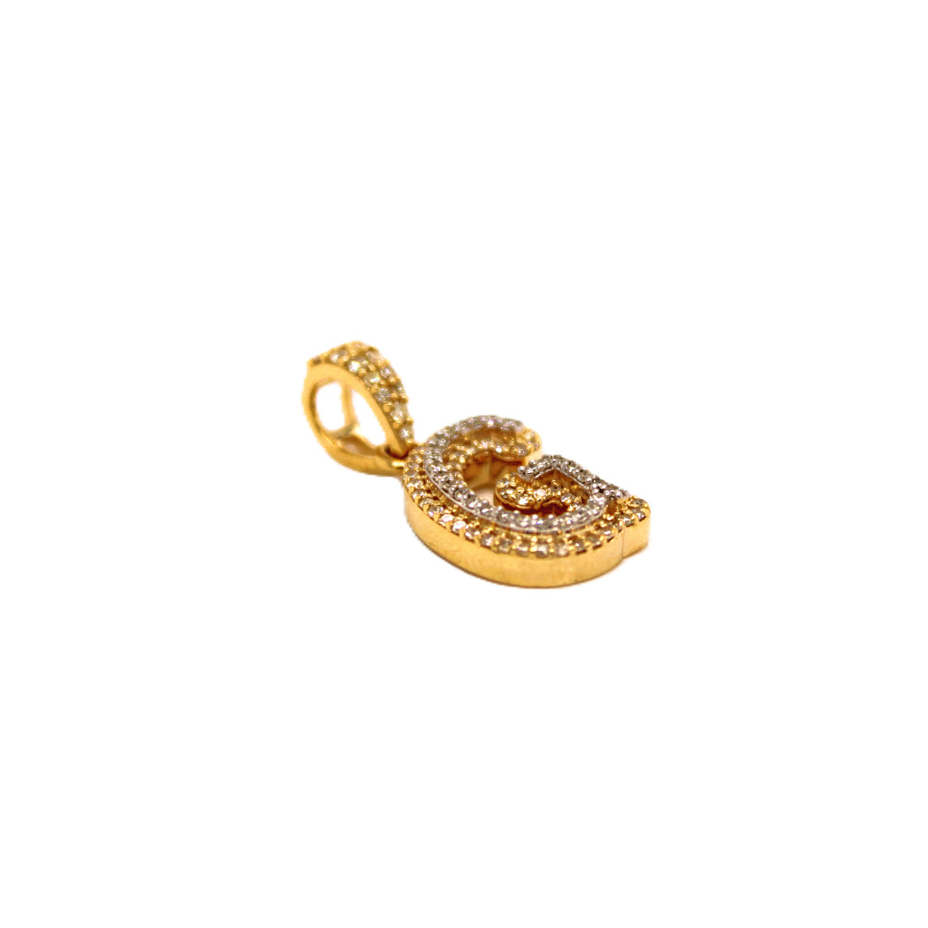 10K Yellow Gold "G" Pendant 0.32CT 0.78"
