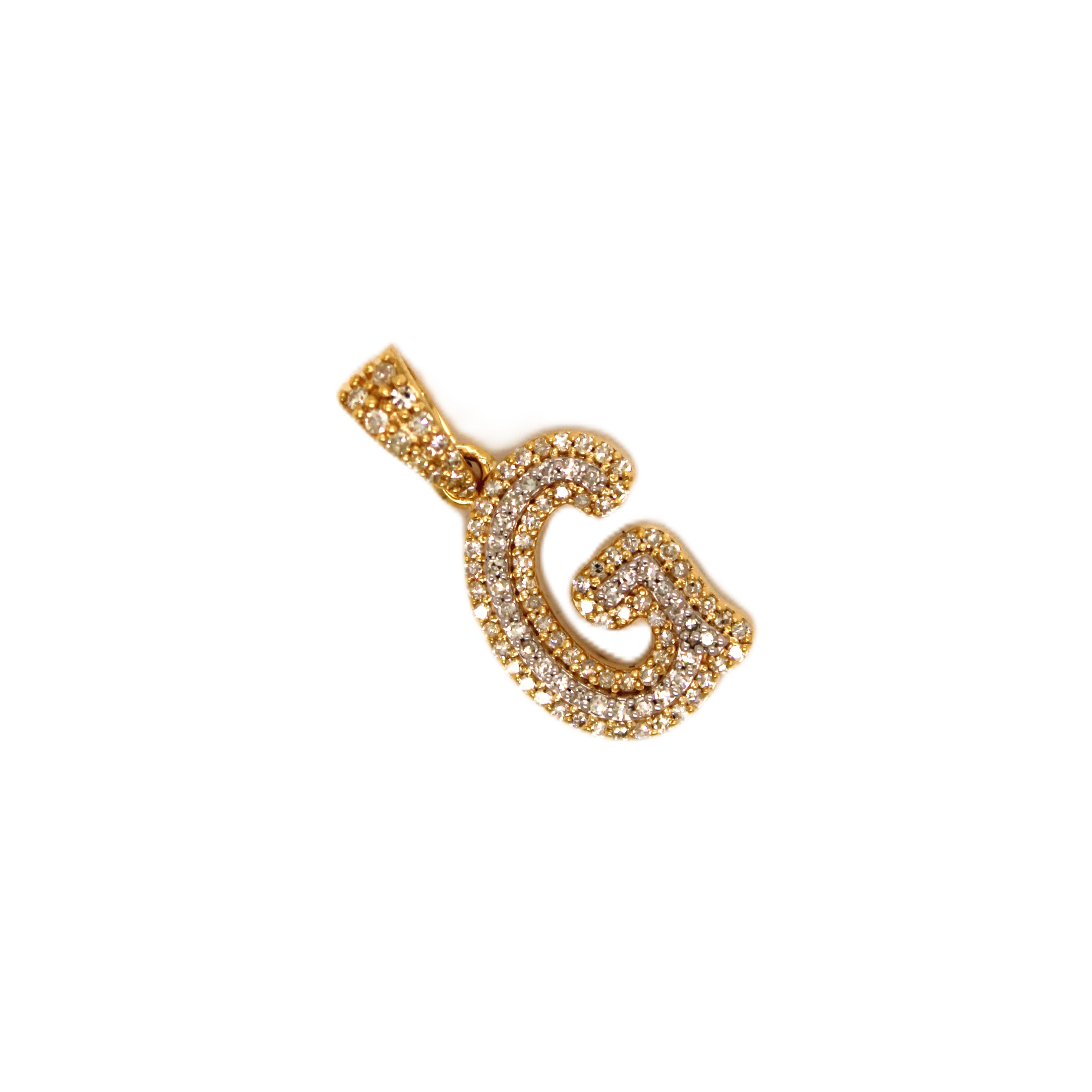 10K Yellow Gold "G" Pendant 0.32CT 0.78"