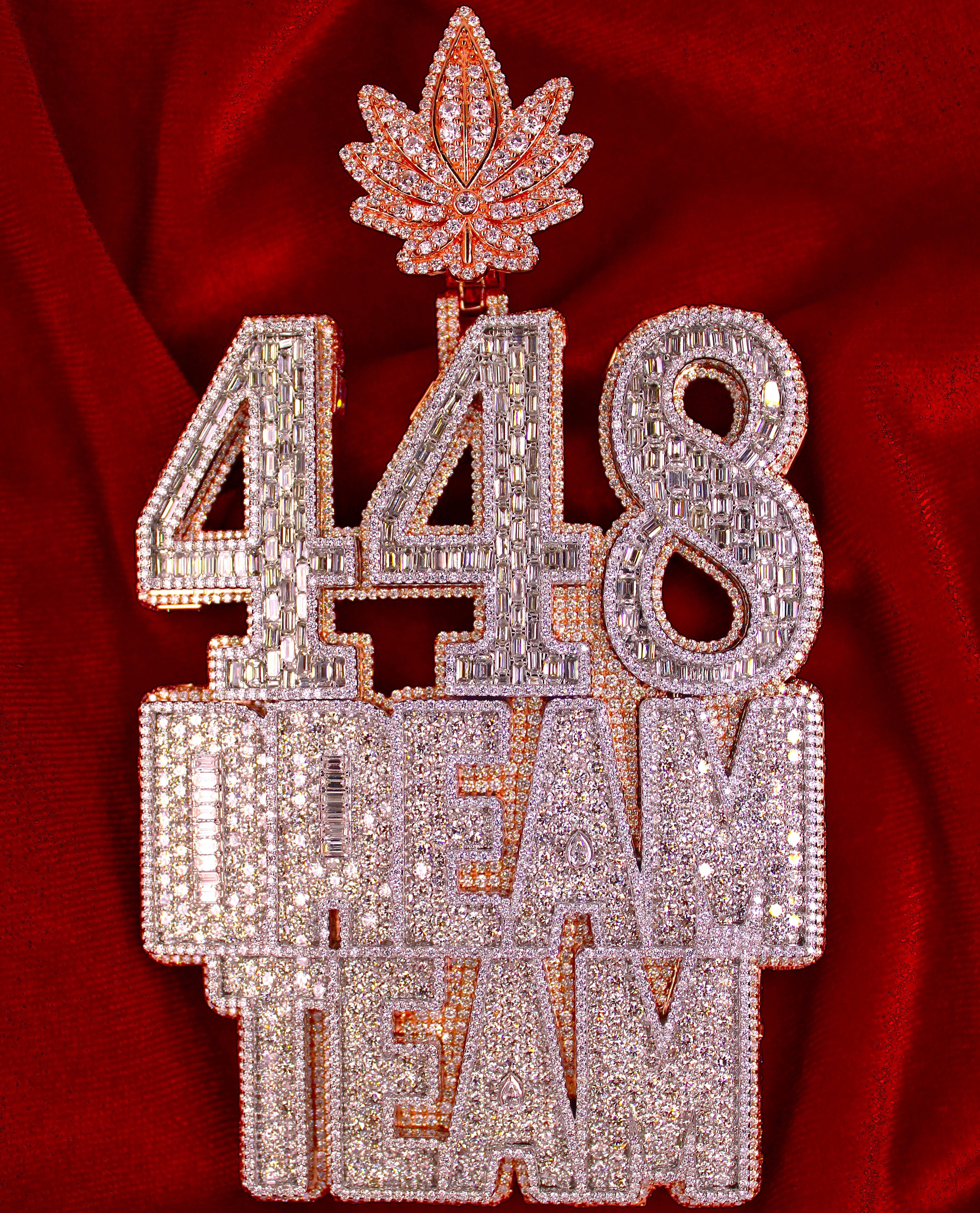Custom White Gold "448 Dream Team" Pendant