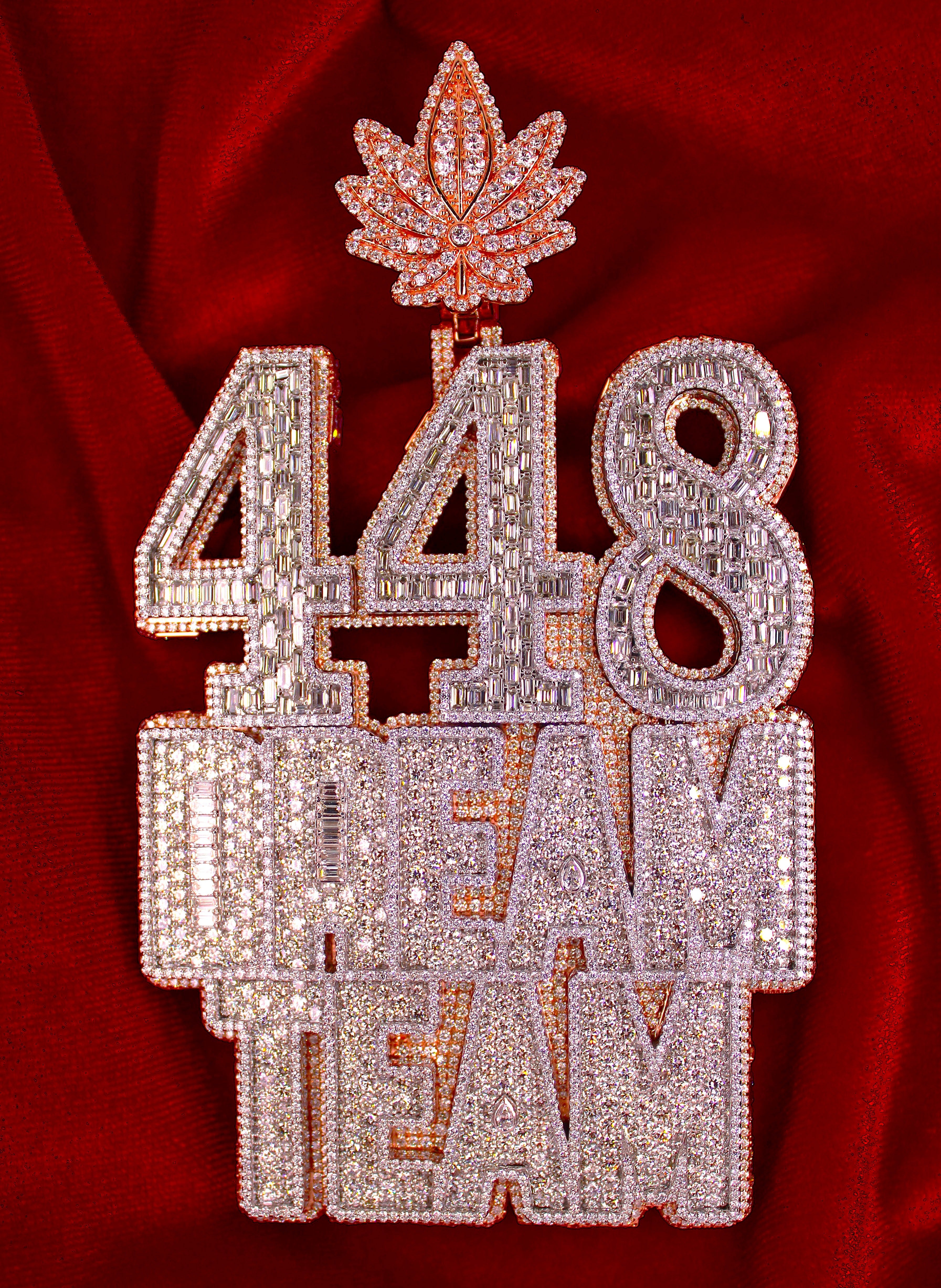 Custom White Gold "448 Dream Team" Pendant