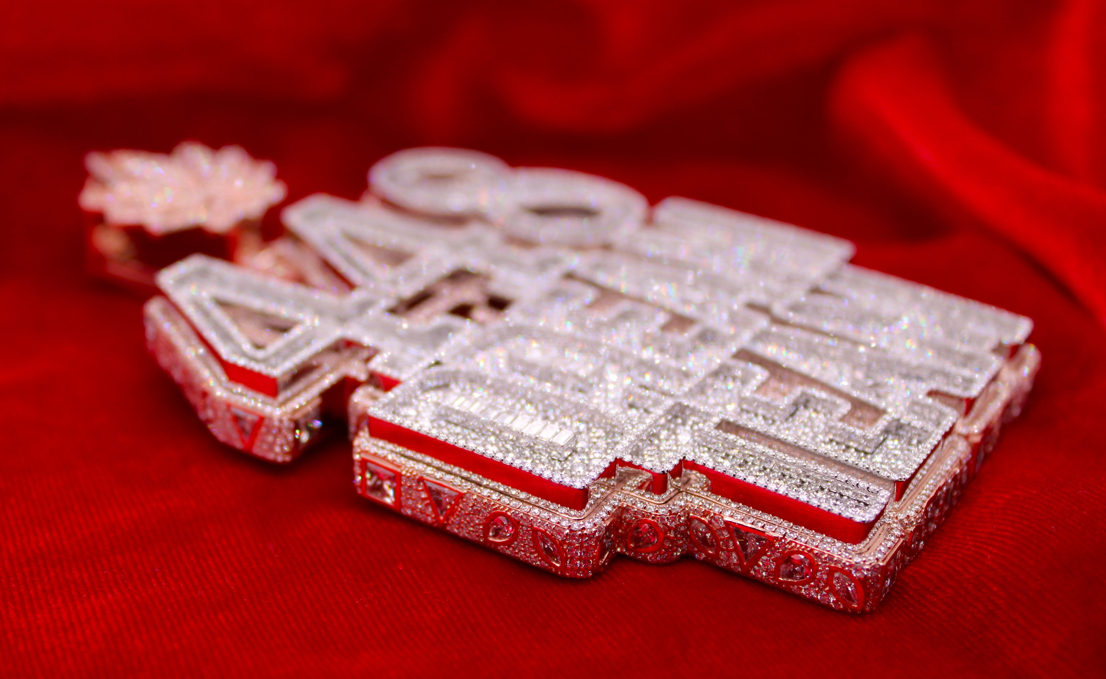Custom White Gold "448 Dream Team" Pendant