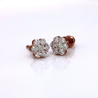 10K Rose Gold EGL Certified Flower Studs Diamond Earrings 0.75CT 7MM