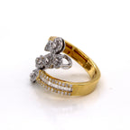 10K Yellow & White Gold 22 MM Designer Spade Baguette Diamond Ring 1.30 CT