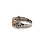 14K White & Rose Gold Designer Cuban Diamond Band Ring 0.60 CT 9.50 MM