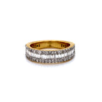 10K Yellow Gold Designer Cuban Diamond Band Ring 1.07 CT 5.30 MM