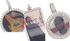 10K White Gold 3D Memory Frame VS Baguette Diamond Pendant 9.75 CT 2.8"