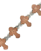 10K Rose White Gold 26MM Infinity Cross Diamond Bracelet 12.42 CT 8.5"