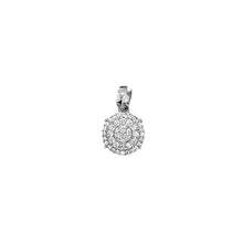 Load image into Gallery viewer, Ladies 10K White Gold Round Cluster Diamond Pendant 0.39 CT 16MM
