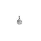 Ladies 10K White Gold Round Cluster Diamond Pendant 0.39 CT 16MM