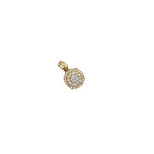 Load image into Gallery viewer, Ladies 10K Yellow Gold Round Cluster Diamond Pendant 0.39 CT 16MM
