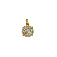 Load image into Gallery viewer, Ladies 10K Yellow Gold Round Cluster Diamond Pendant 0.50 CT 18MM
