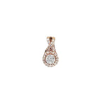 Ladies 10K Rose Gold Infinity Round Cluster Diamond Pendant 0.50 CT 15MM