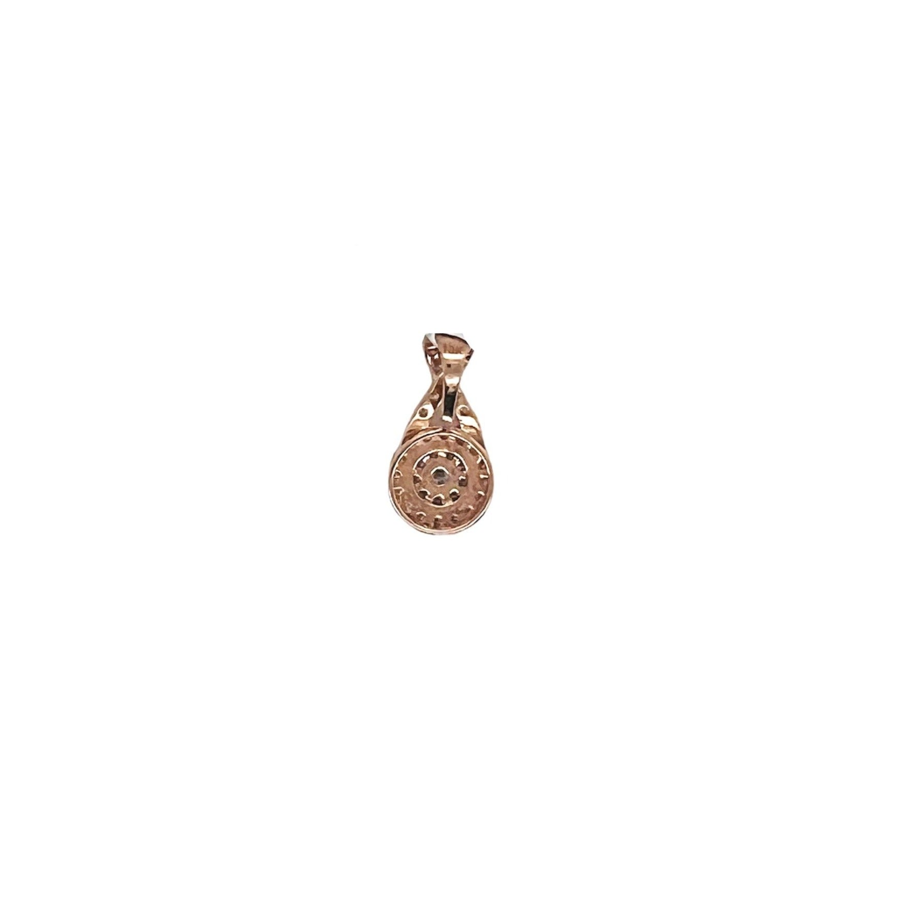 Ladies 10K Rose Gold Infinity Round Cluster Diamond Pendant 0.50 CT 15MM