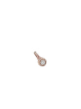 Load image into Gallery viewer, Ladies 10K Rose Gold Halo Round Cluster Diamond Pendant 0.26 CT 17MM
