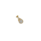 Ladies 10K Yellow Gold Infinity Round Cluster Diamond Pendant 0.50 CT 15MM