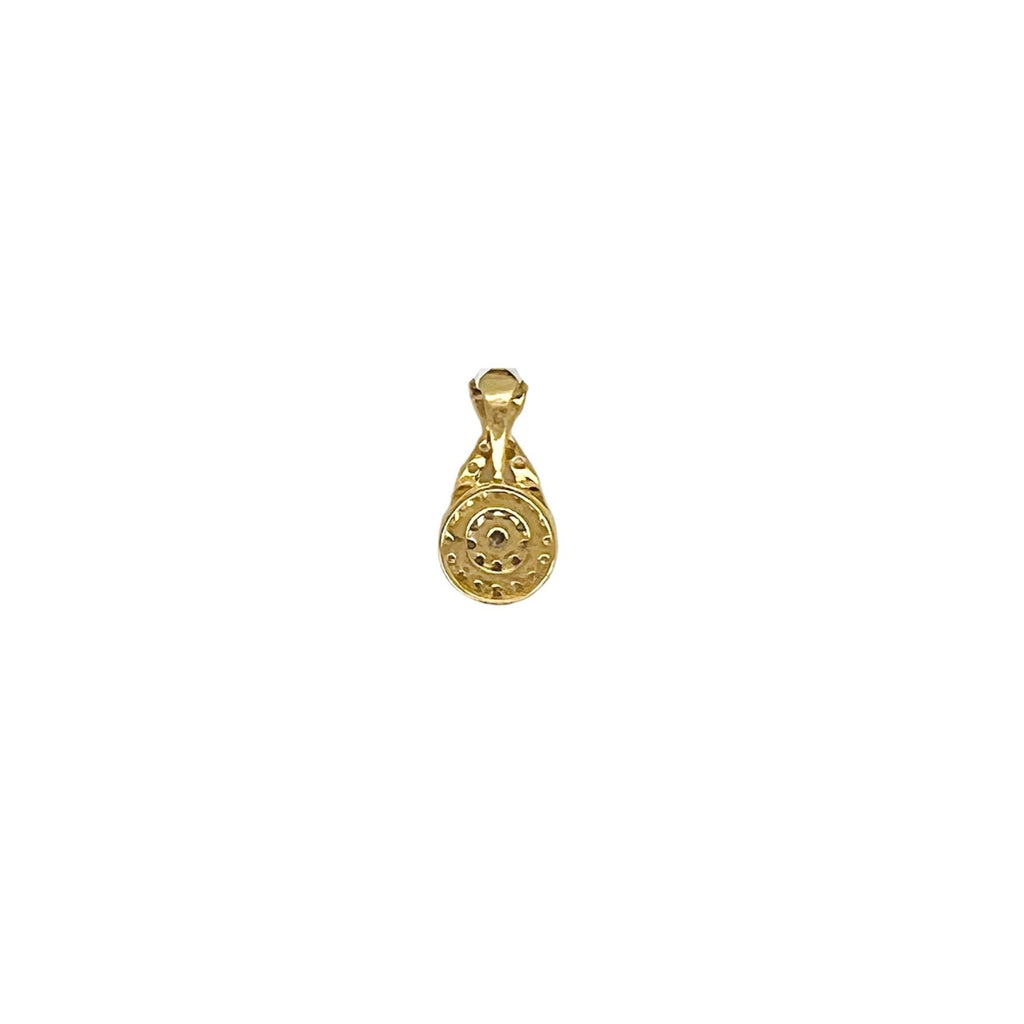Ladies 10K Yellow Gold Infinity Round Cluster Diamond Pendant 0.50 CT 15MM