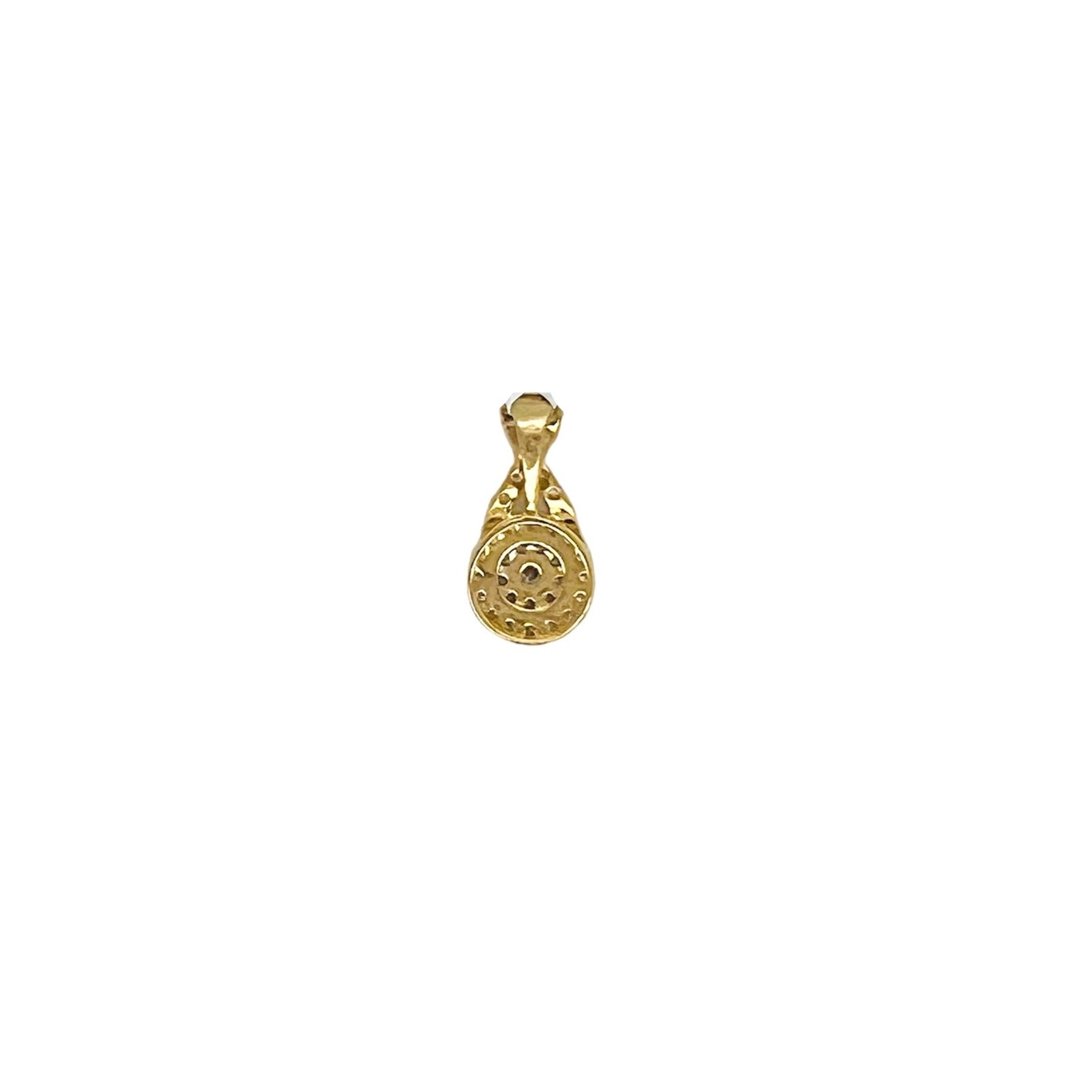 Ladies 10K Yellow Gold Infinity Round Cluster Diamond Pendant 0.50 CT 15MM