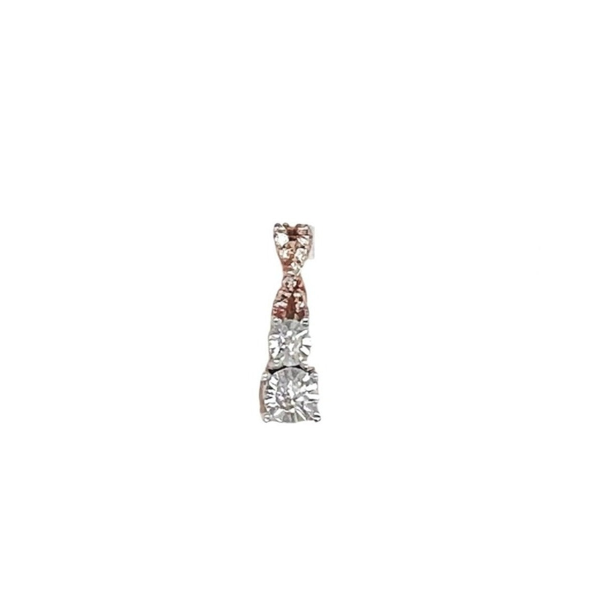 Ladies 10K Rose Gold Infinity Miracle Round Diamond Pendant 0.22 CT 18MM