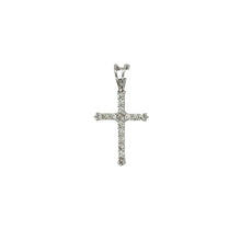 Load image into Gallery viewer, 10K White Gold Tennis Diamond Cross Pendant 0.30 CT 24MM
