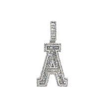 Load image into Gallery viewer, 10K White Gold 3D Letter A Initial Baguette Diamond Pendant 1.49 CT 1.75&quot;
