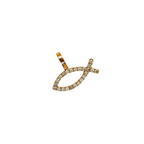 10K Rose Gold Diamond Ichthys symbol Pendant 1.21 CT 0.95"