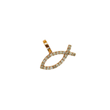 Load image into Gallery viewer, 10K Rose Gold Diamond Ichthys symbol Pendant 1.21 CT 0.95&quot;
