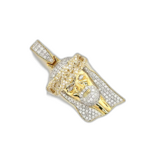 Load image into Gallery viewer, 10K Yellow Gold Jesus Head Diamond Pendant 1.35 CT 1.71&quot;
