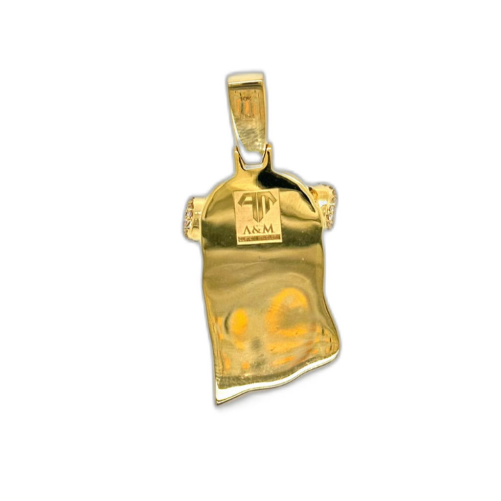 10K Yellow Gold Jesus Head Diamond Pendant 1.35 CT 1.71"