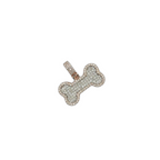 10K Rose Gold Dog Bone Diamond Pendant 1.69 CT 0.85"