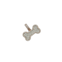 Load image into Gallery viewer, 10K Rose Gold Dog Bone Diamond Pendant 1.69 CT 0.85&quot;
