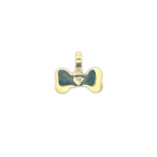 10K Yellow Gold Dog Bone Diamond Pendant 1.70 CT 0.85"