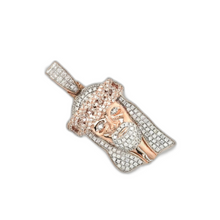 Load image into Gallery viewer, 10K Rose Gold Jesus Head Diamond Pendant 1.36 CT 1.71&quot;
