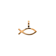 Load image into Gallery viewer, 10K Rose Gold Diamond Ichthys symbol Pendant 1.21 CT 0.95&quot;
