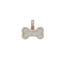 Load image into Gallery viewer, 10K Rose Gold Dog Bone Diamond Pendant 1.69 CT 0.85&quot;
