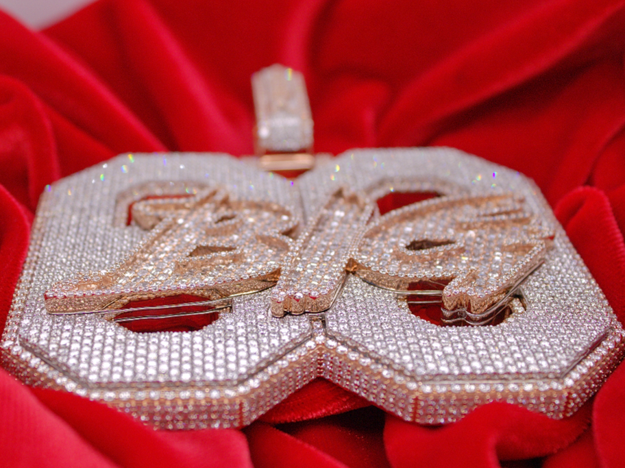 Custom Two Tone Gold "BIG-60" Pendant