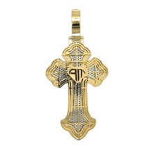 Load image into Gallery viewer, 10K Two-Tone Gold Gothic Diamond Cross Pendant 8.41 CT 3.92&quot;
