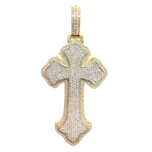 Load image into Gallery viewer, 10K Two-Tone Gold Gothic Diamond Cross Pendant 8.41 CT 3.92&quot;
