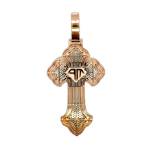 Load image into Gallery viewer, 10K Two-Tone Gold Gothic Diamond Cross Pendant 8.35 CT 3.92&quot;
