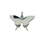 Ladies 10K White Gold Butterfly Diamond Pendant 2.43 CT 1.25"
