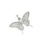 Ladies 10K White Gold Butterfly Diamond Pendant 2.43 CT 1.25"