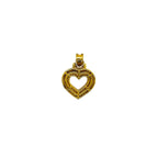 10K Yellow Gold Double Heart Baguette Diamond Pendant 0.62 CT 22MM