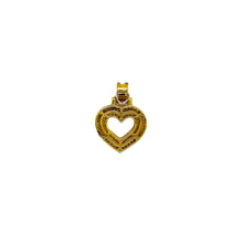 Load image into Gallery viewer, 10K Yellow Gold Double Heart Baguette Diamond Pendant 0.62 CT 22MM
