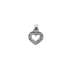 10K White Gold Double Heart Baguette Diamond Pendant 0.69 CT 22MM