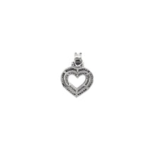 Load image into Gallery viewer, 10K White Gold Double Heart Baguette Diamond Pendant 0.69 CT 22MM
