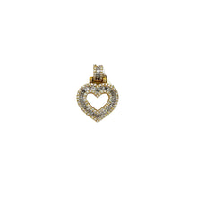 Load image into Gallery viewer, 10K Yellow Gold Double Heart Baguette Diamond Pendant 0.62 CT 22MM
