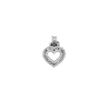 Load image into Gallery viewer, 10K White Gold Double Heart Baguette Diamond Pendant 0.69 CT 22MM
